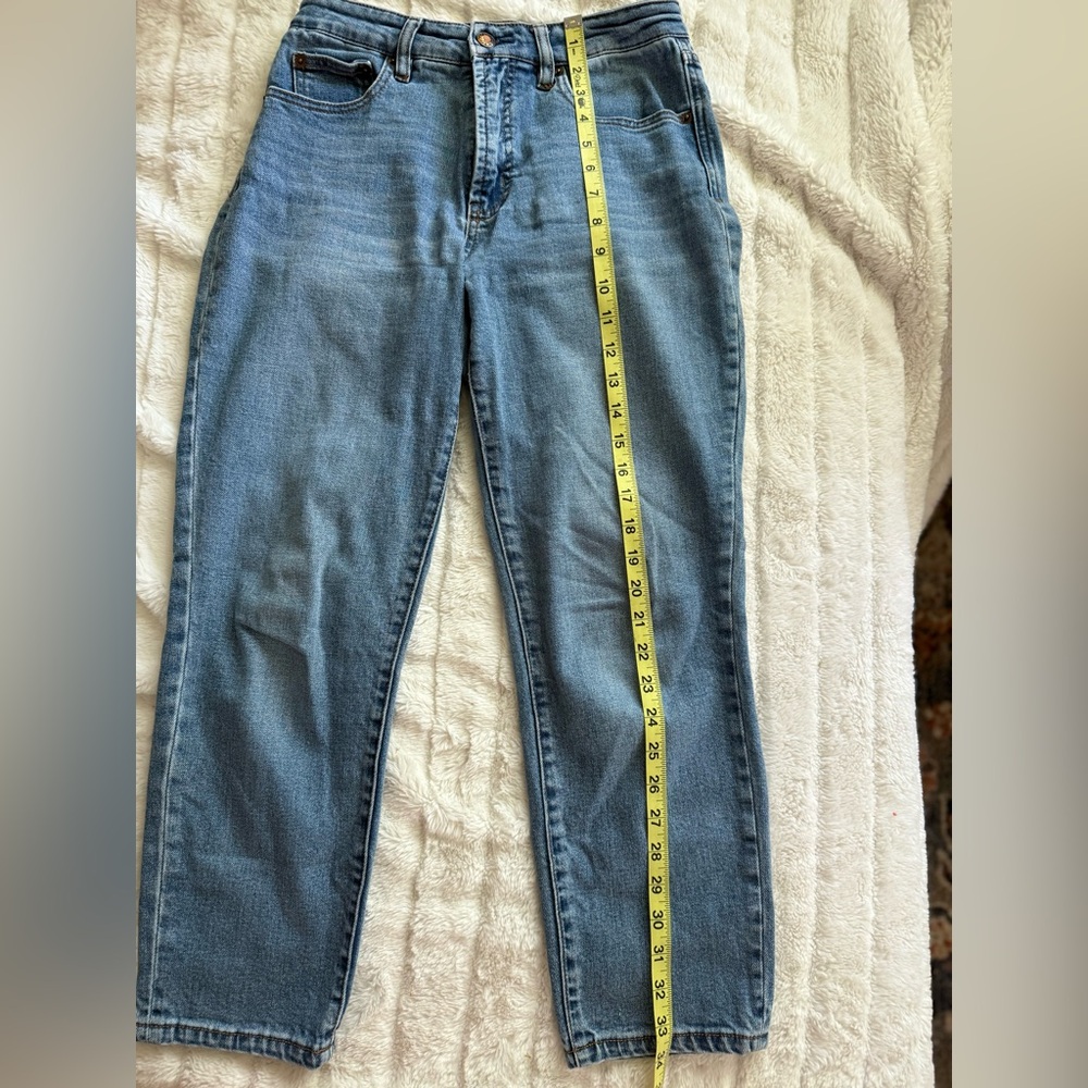 OAT New York High Rise Straight Crop Jeans Women’s Size 27 Medium Wash Denim - Picture 6 of 10